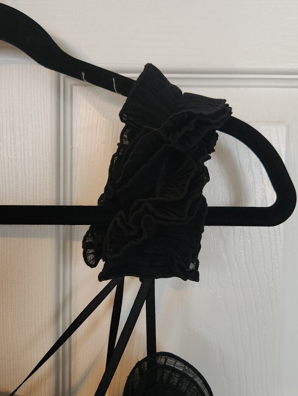 Intimately Free People Ruffled Black One-Piece Bodysuit - Picture 6 of 7